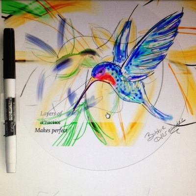Hummingbird dry erase board