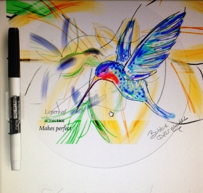 Hummingbird dry erase board