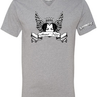 Amour Noir Premium CVC V-Neck T-Shirt - Thumbnail 1