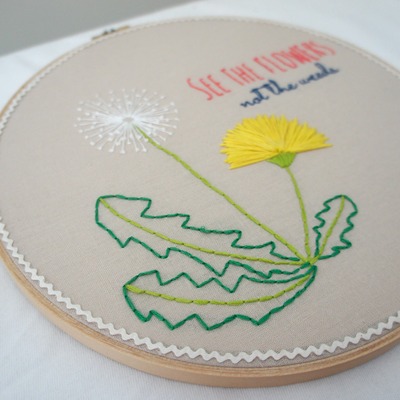 8" dandelion hoop art