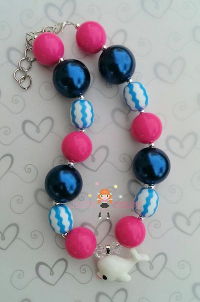 Nautical whale pendant chunky necklaces