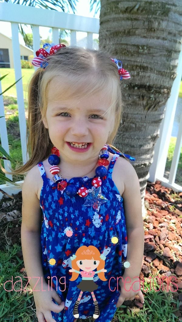 4th of July Patriotic Star Chunky Necklace