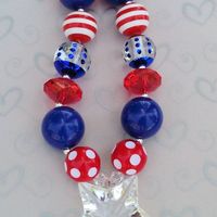 4th of July Patriotic Star Chunky Necklace - Thumbnail 1