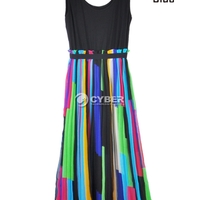 Boho Long Maxi Evening Party Dress Beach Stripe Dress 3 colors - Thumbnail 2