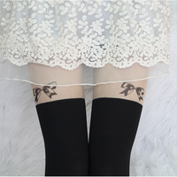 summer  fashion cat， Butterflies， Heart-shaped butterfly printing  stocking - Thumbnail 1