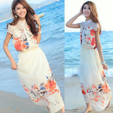 Boho long maxi evening party dress beach dresses chiffon dress