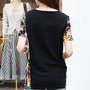 Women Fashion Casual Printing Shirt M/L YL-1029168-28-Black-2