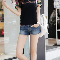 Women Fashion Casual Printing Shirt M/L YL-1029168-28-Black - Thumbnail 4