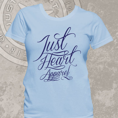 Ladies just heart script tee