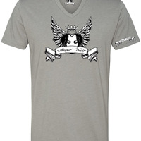 Amour Noir Premium CVC V-Neck T-Shirt - Thumbnail 3