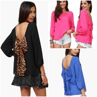 Ladies Bow Back Blouse Pink - Thumbnail 1
