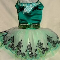 Very Beautiful TEAL Satin Designer Dog Dress