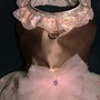 Devine Taupe Satin and Pink Designer Dog Dress-1