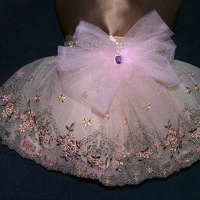 Devine Taupe Satin and Pink Designer Dog Dress - Thumbnail 2