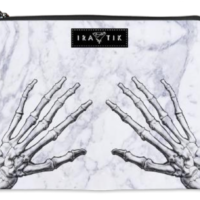 Iratik marble skeleton clutch