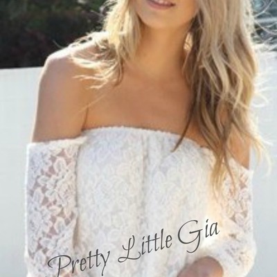 Off the shoulder white lace blouse