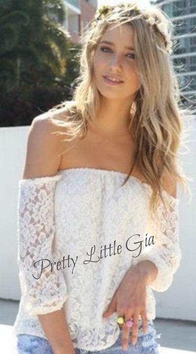 Off The Shoulder White Lace Blouse