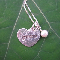 Grandma Heart Necklace, pearl - Thumbnail 1