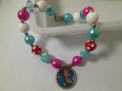 new Chunky bubblegum bottle cap frozen character pandent necklace 