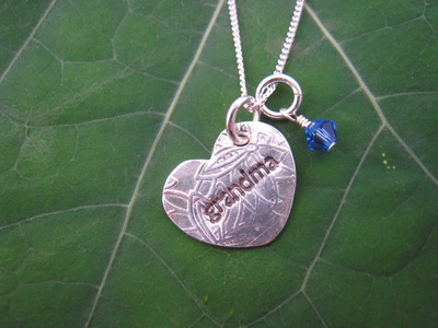 Grandma heart necklace with 1 birthstone