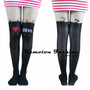Tattoo Print Devil Gipsy Mock Knee High Hosiery Pantyhose Legging - Thumbnail 1