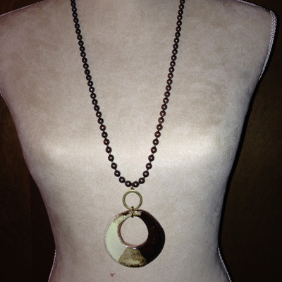 Ceramic pendant on ball chain