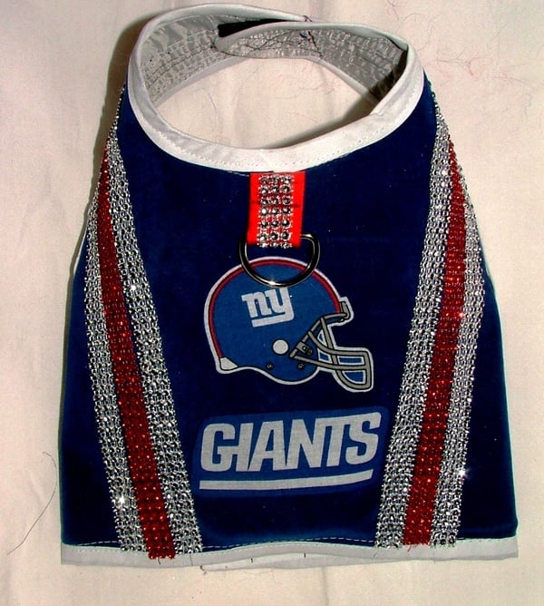 New York Giants Harness Vest for the Toy breed dog.