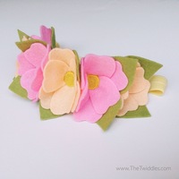 Multi-Flower Crown - Pink & Peach with elastic (6ct)  - Thumbnail 2