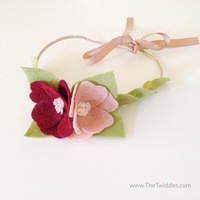 Dainty Flower crown - Red & Light Pink (2ct) - Thumbnail 2