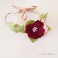 Dainty Flower crown - Red & Light Pink (2ct) - Thumbnail 1