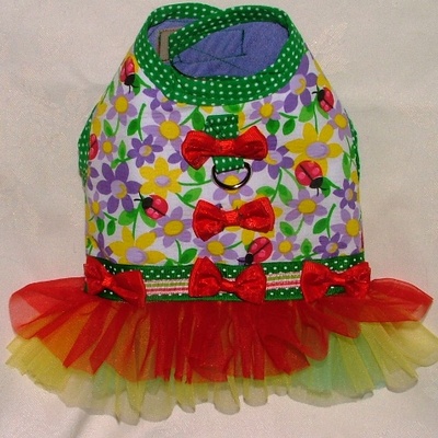 Lady bugs and bows harness vest!