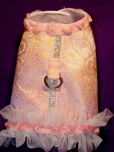 Pink brocade harness vest!