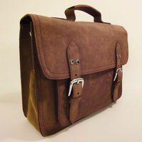 Large Leather Messenger - Full Grain Style Brief Bag - Thumbnail 2