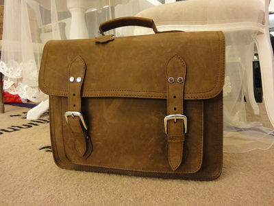 Large Leather Messenger - Full Grain Style Brief Bag