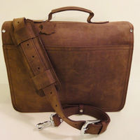 Large Leather Messenger - Full Grain Style Brief Bag - Thumbnail 4