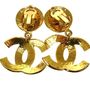 Vintage Chanel Logo Clip On Earrings-1