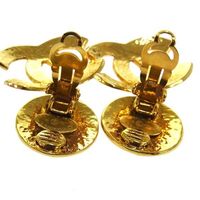 Vintage Chanel Logo Clip On Earrings - Thumbnail 2