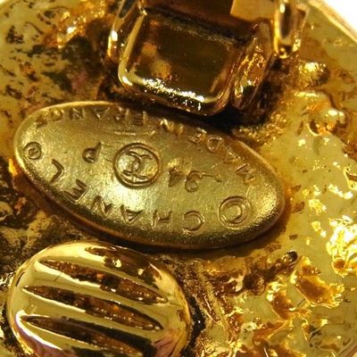 Vintage chanel logo clip on earrings