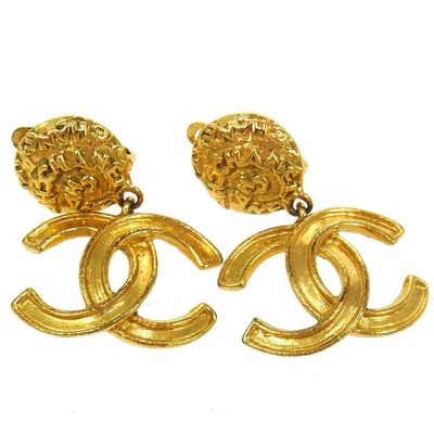 Vintage chanel logo earrings