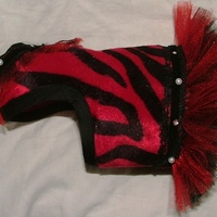 Red and Black Tiger Faux Fur and the Gremlin! Harness Vest - Thumbnail 1