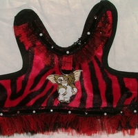 Red and Black Tiger Faux Fur and the Gremlin! Harness Vest - Thumbnail 2