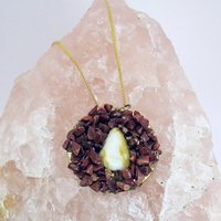 Agate and Red Jasper Disc Necklace - Thumbnail 4