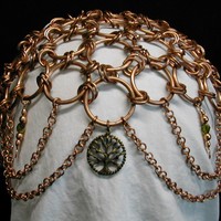 Chain Mail Headpiece Chain Maille Renaissance Garb Bellydance - Thumbnail 3