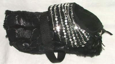 Black fur and sequin collar coat!