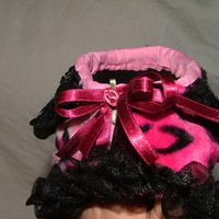 Raspberry and black Leopard Printed Faux Fur, and Sequin Coat - Thumbnail 1