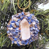 Quartz Crystal and Lapis Lazuli Disc Necklace - Thumbnail 1
