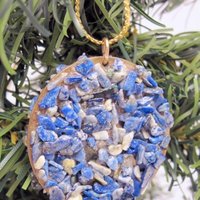 Quartz Crystal and Lapis Lazuli Disc Necklace - Thumbnail 2