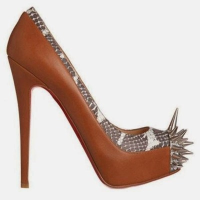 Christian louboutin asteroid 150mm leather pumps brown