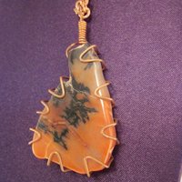 Dendritic Jasper Freeform Copper Necklace - Thumbnail 1