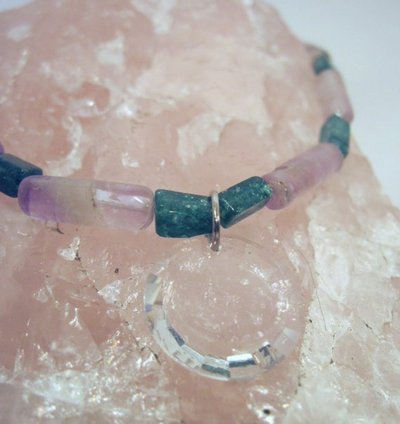Amethyst, Aventurine, and Swarovski Crystal Circlet Clip
